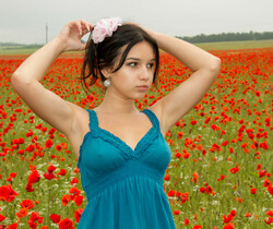 Cara Q - Cara - Field of Red Roses - Stunning 18 - Teen Image Gallery