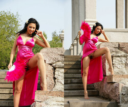 Tasha B - Red Dress - Erotic Beauty - Solo Hot Gallery