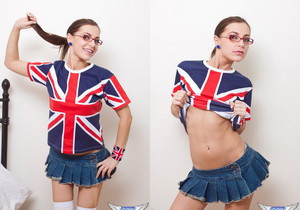 Kyra Mendez - Union Jack - SpunkyAngels - Solo HD Gallery