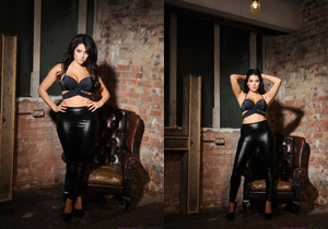 Charley in her black top and tight black leggings - Solo HD Gallery