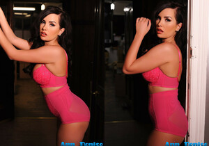Ann Denise in sexy pink lingerie and high waist panties - Solo Sexy Gallery