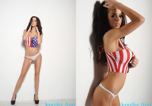 Jennifer teasing in her stars and stripes - Solo TGP