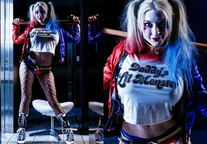 Leya looking hot in fishnets - Leya Falcon - Solo Nude Pics