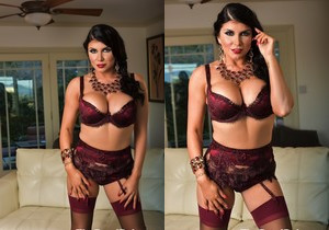 Romi gets nude in the livingroom - Romi Rain - Solo Nude Pics