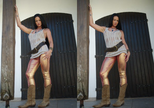 Tori W - Tori Gold Leggings - Skin Tight Glamour - Solo Sexy Photo Gallery