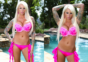 Blonde hottie Lolly poses by the pool - Lolly Ink - Solo Sexy Gallery