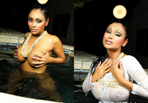 Big boobed Priya Rai gets nice and wet in the pool - Solo HD Gallery