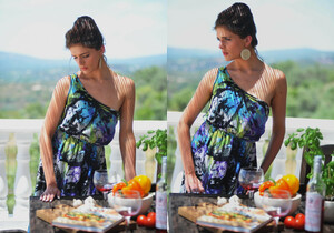Lucy Blackburn - Lunch On The Terrace - Girlfolio - Solo Nude Pics