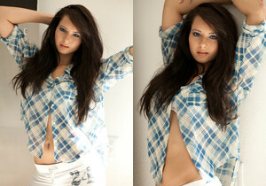 Natasha Belle - Kitchen In Plaid - Solo Sexy Photo Gallery