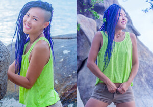 Sweet Julie - Green And Blue - Erotic Beauty - Solo Hot Gallery