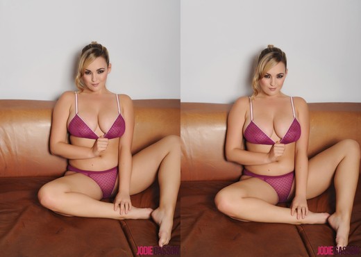 Jodie Gasson teasing in purple lingerie - Solo Image Gallery