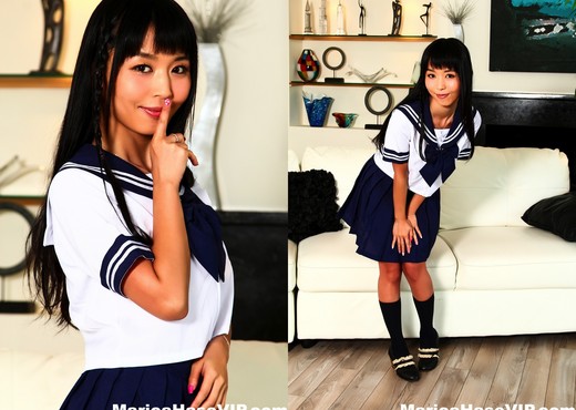 Schoolgirl Marica masturbates on the couch - Marica Hase - Asian Hot Gallery