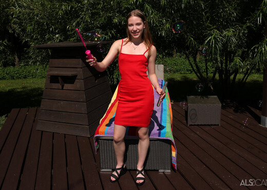 Maya Sin - Little Red Dress - ALS Scan - Solo Nude Gallery